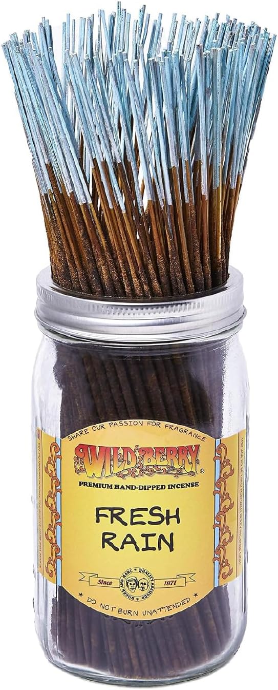 Wild Berry Fresh Rain 11-Inch Incense Sticks, Hand Dipped, 100 Count
