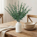 20Pcs 16" Artificial Eucalyptus Plant in Frosted Ceramic Vase for Desk