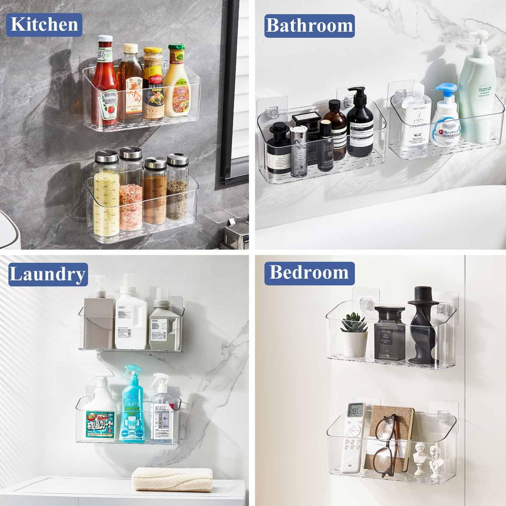 UNIKON 2 Pack Clear Bath Toy Storage Organizer for Baby & Toddler Shower