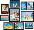 BESCRCL 10 Pack Picture Frames Collage Wall Decor, Gallery Wall Frame Set for Tabletop or Wall Mounting Display, Multi Size with Two 8x10, Four 5x7, and Four 4x6 Photo Frames, Black