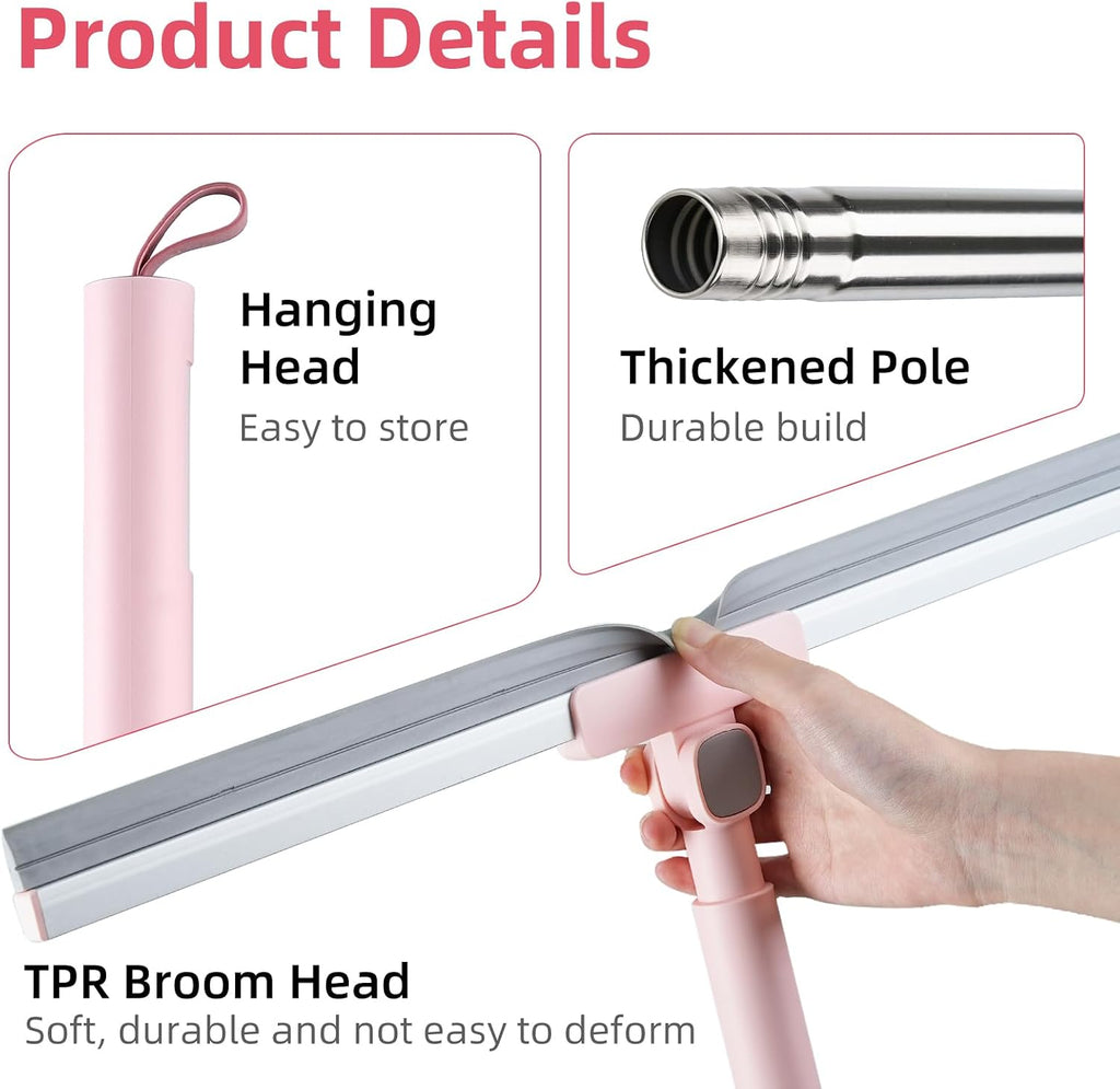 15.8" Floor Squeegee with 52.8-in Handle, Squeegee for Floor