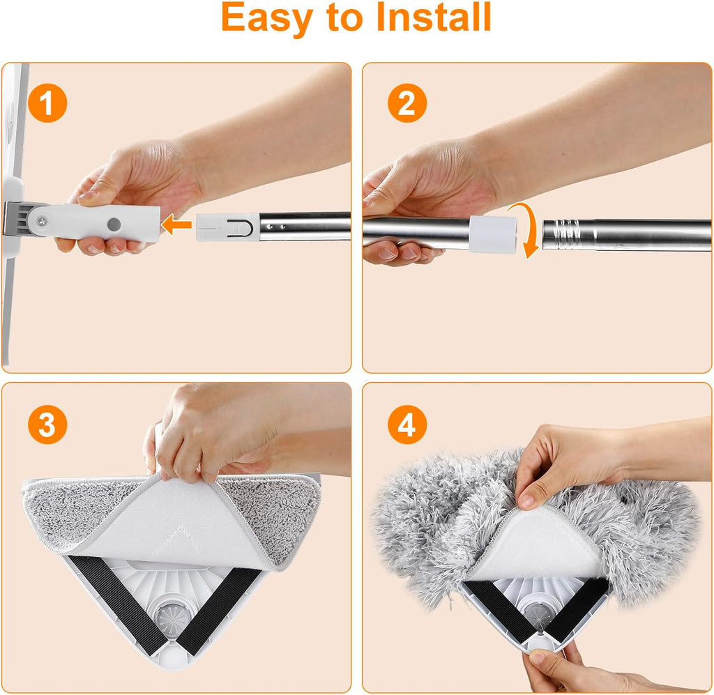 MUEE Window Squeegee with 78" Extension Pole, High Reach Window Cleaner