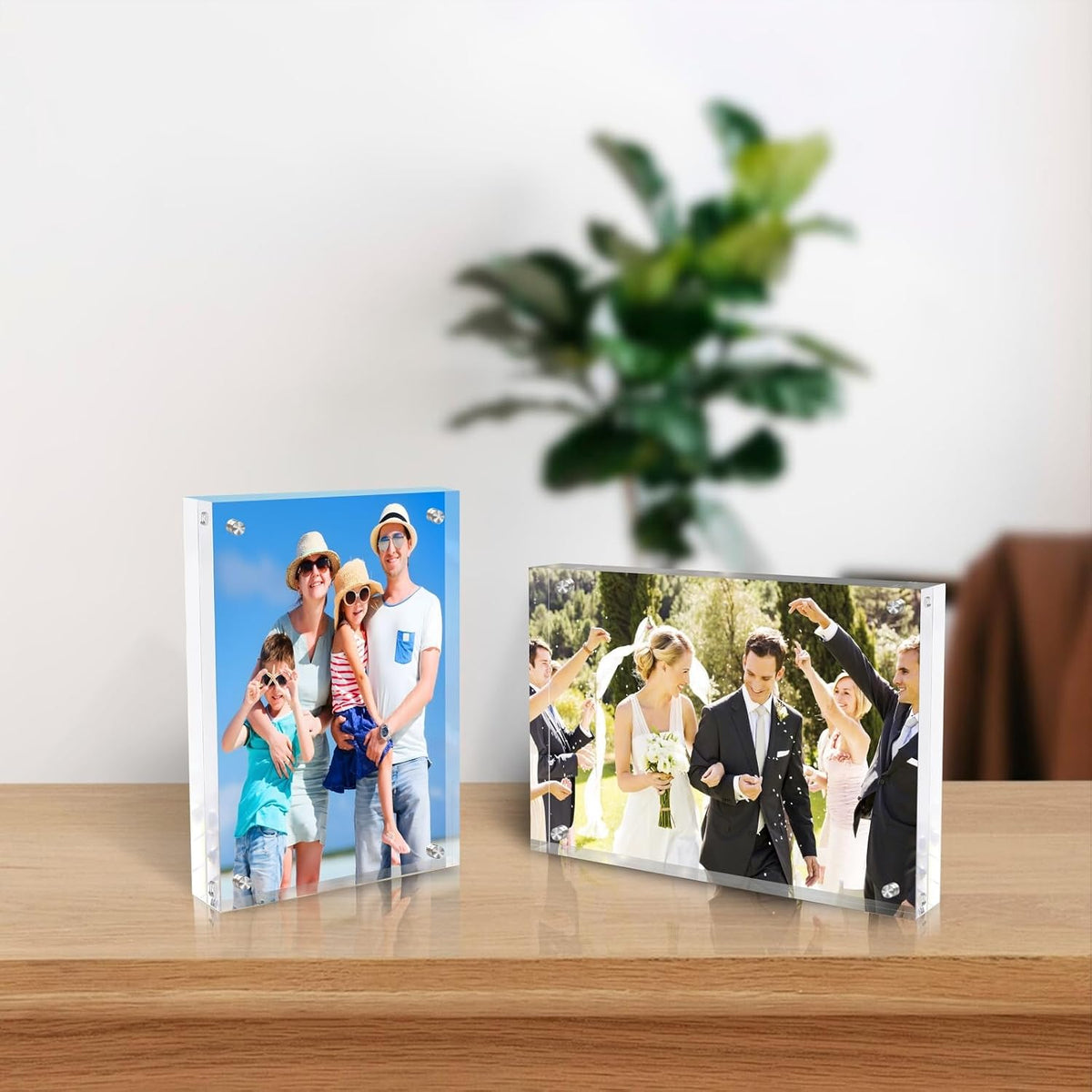 5x7 Inch Acrylic Picture Frame 5 Pack, 10+10mm Magnetic Photo Frame