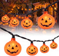 Halloween String Lights, 8.5Ft LED Pumpkin Lights String Lights Plug in, 10 Pumpkin String Light Connectable Indoor/Outdoor Halloween Decorations