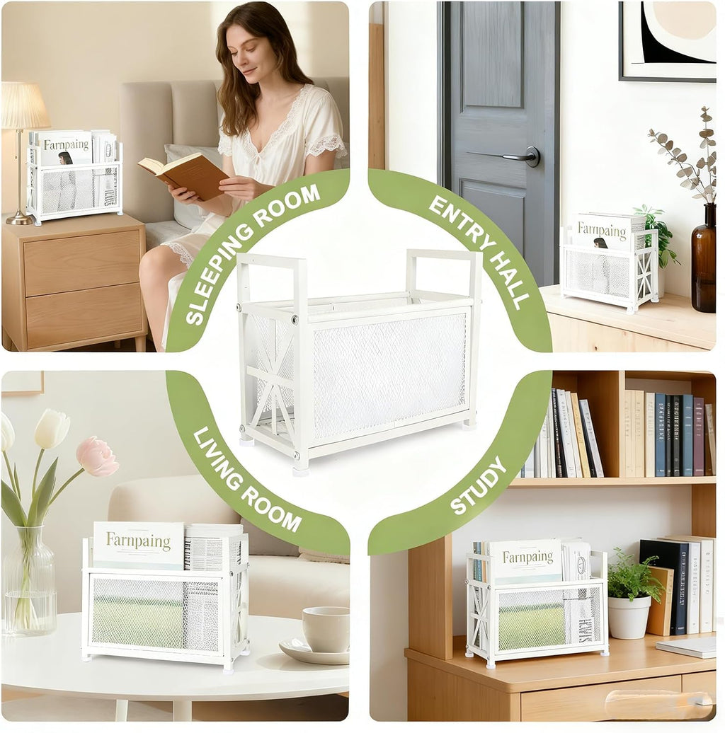 White Magazine Holder, Magazine File Holder