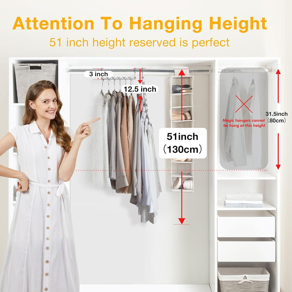 HOUSE DAY 12 Pack Space Saving Hangers for Clothes, Metal Magic Hanger