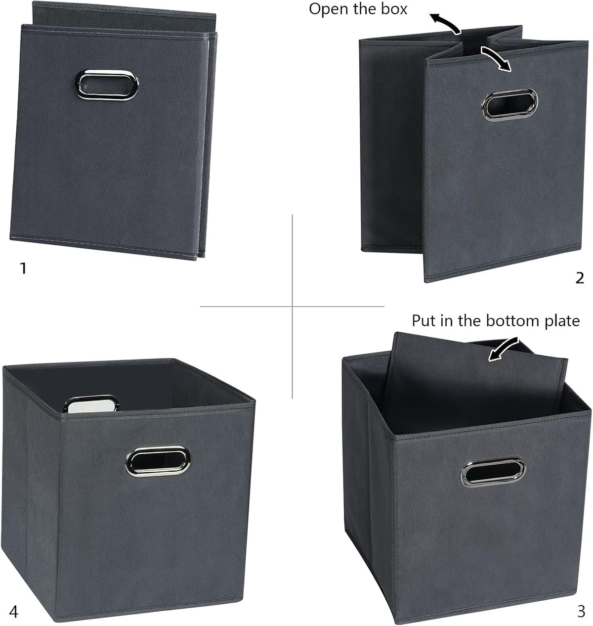 Fabric Cloth Storage Bins,Fabric Cube Organizer with Dual Handles Foldable Cube Storage Baskets for Home Bedroom Storage,Set of 8,(Gray)