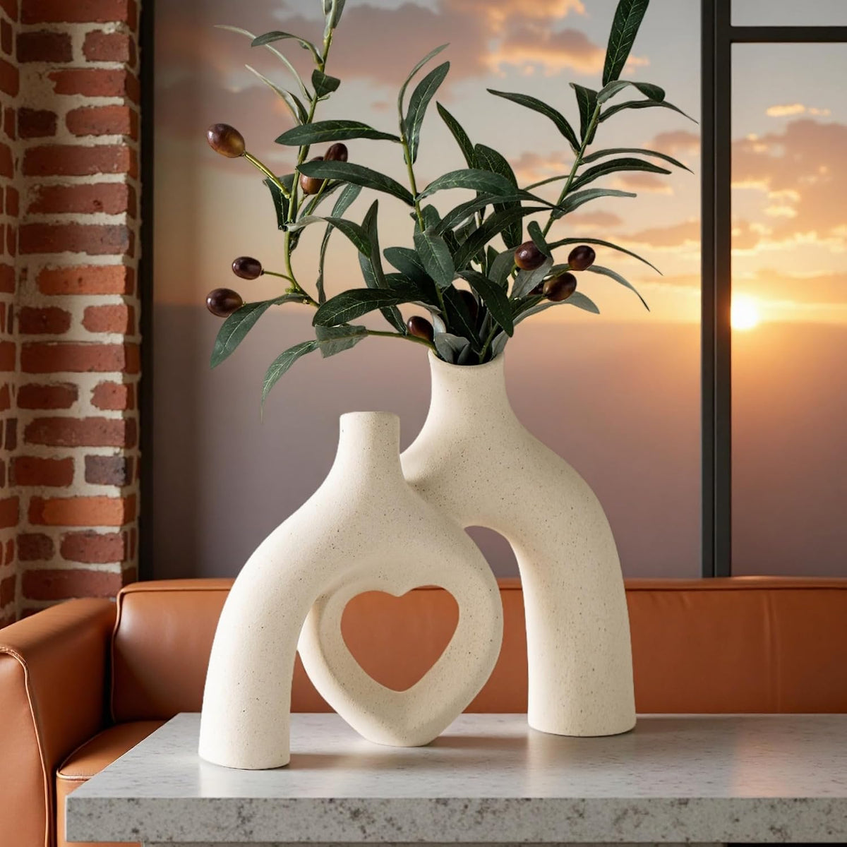Liotww Hug Donut Decorative Vase Modern Nordic Boho Style Vases Home Decor