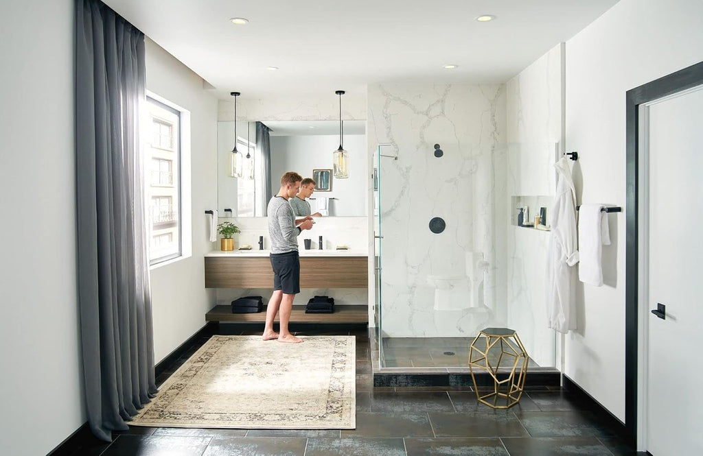 Moen Align Matte Black Modern Double Swivel Robe Hook, YB0402BL