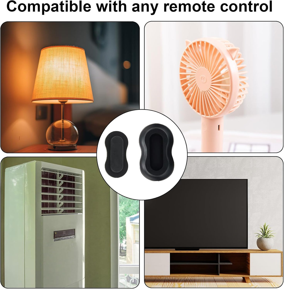 6pcs Magnetic Remote Control Holder, No Drill Wall Mount Silicone TV Remote Holder Self-Adhesive Universal Organizer Storage for Air Conditioner Fan Media AC RV Accessories (Black)