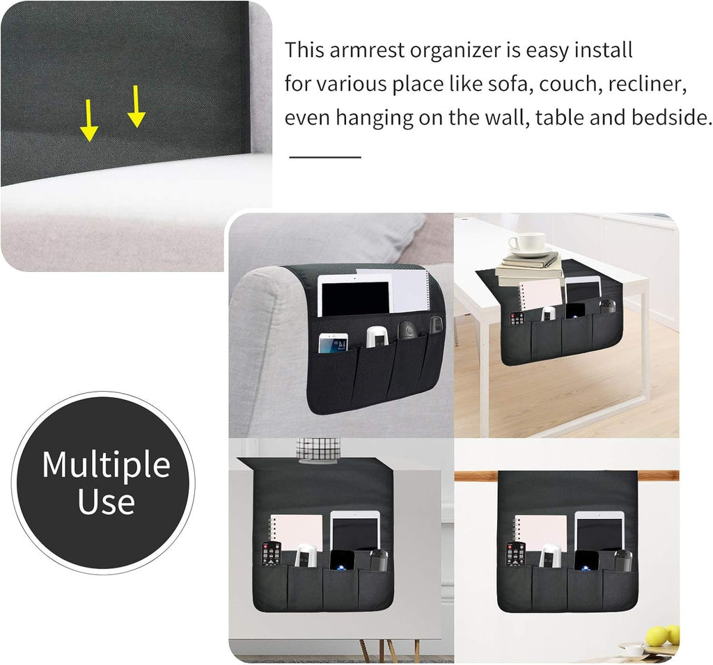 Remote Control Holders for Armchairs, Couch Caddy with Non-Slip Backing