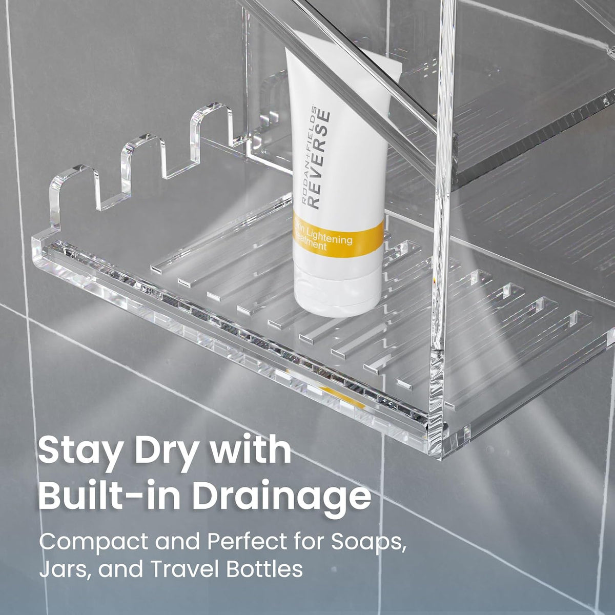 AITEE Acrylic Bathroom Organizer Caddy Shampoo Holder Combination Shelf