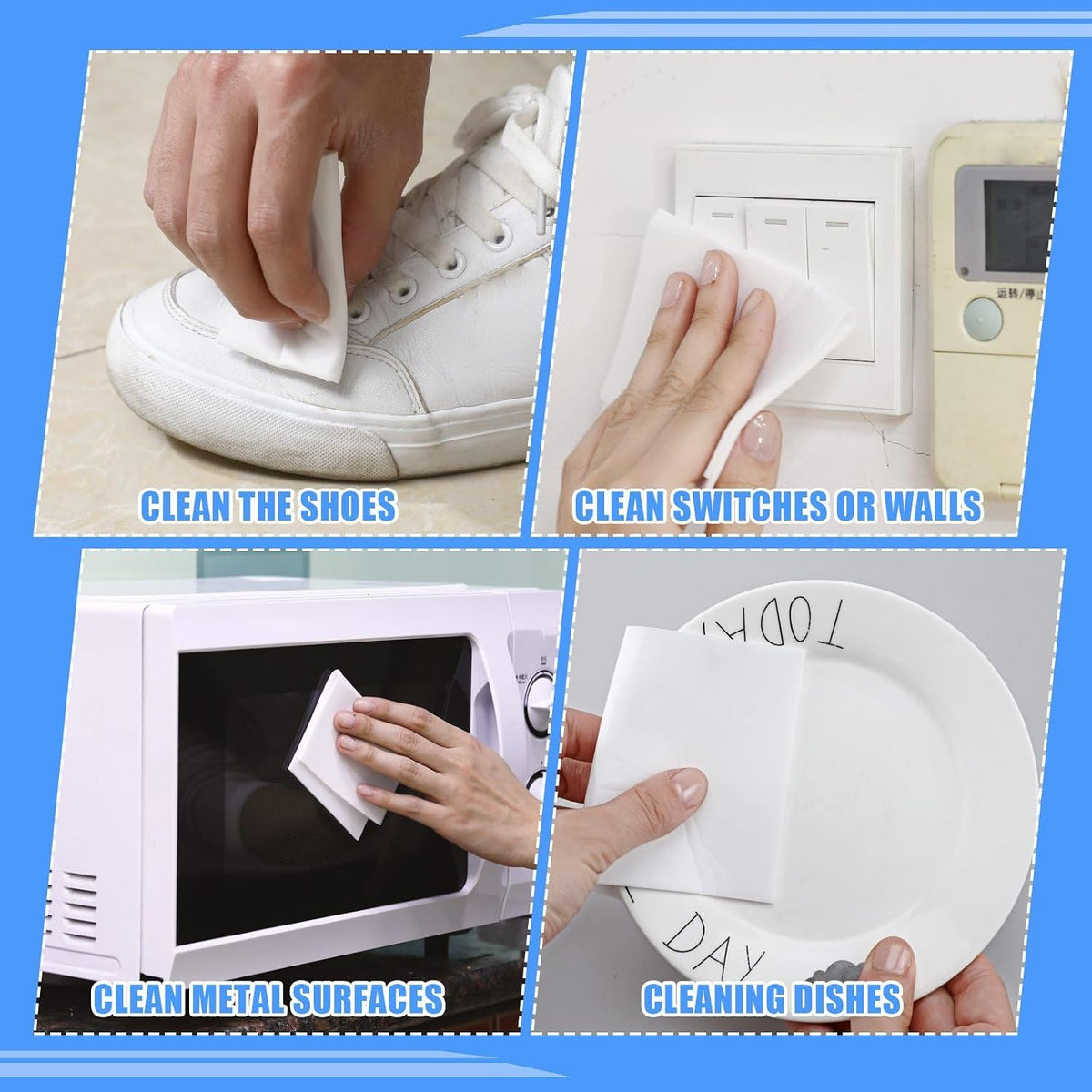 Sawysine 100 Pack Eraser Sheets Melamine Sponge Disposable Foam Pads