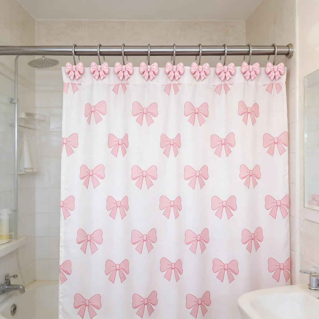 Twofishes Home Fashion Pink Shower Curtain Rings Pack of 12