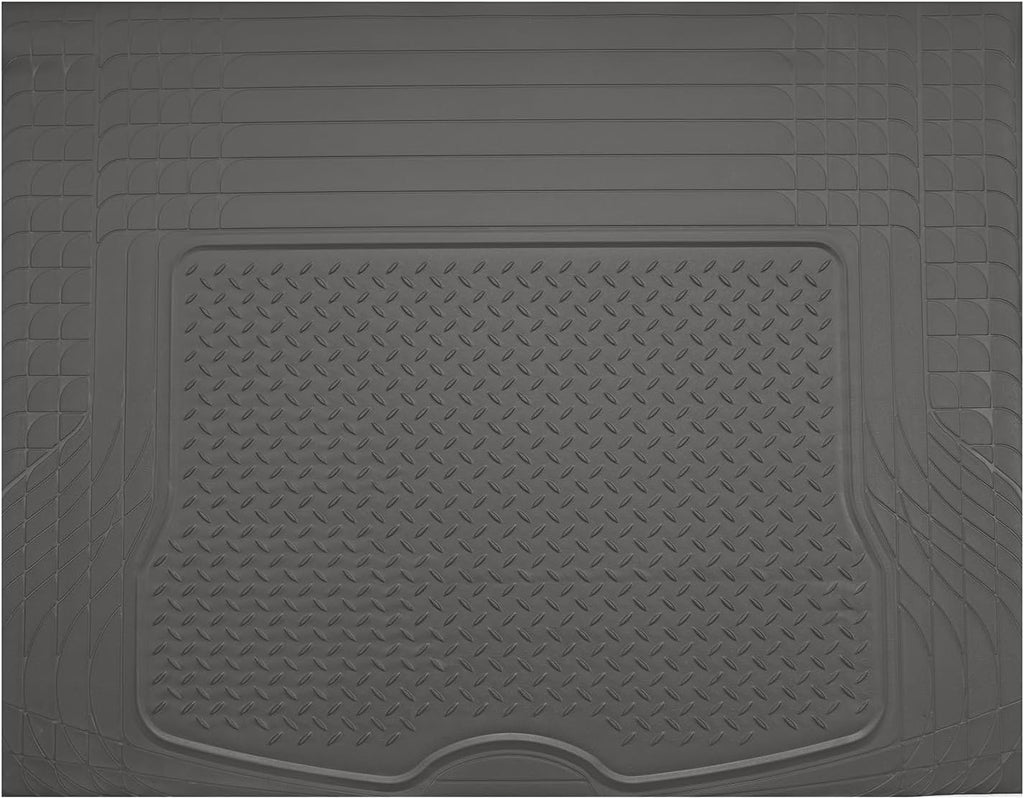 PIC AUTO Heavy Duty Cargo Liner, Trimmable All-Weather Rubber Trunk Mat for Cars, SUVs, Vans & Trucks, Anti-Slip Backing, Durable Protection, Large, Gray