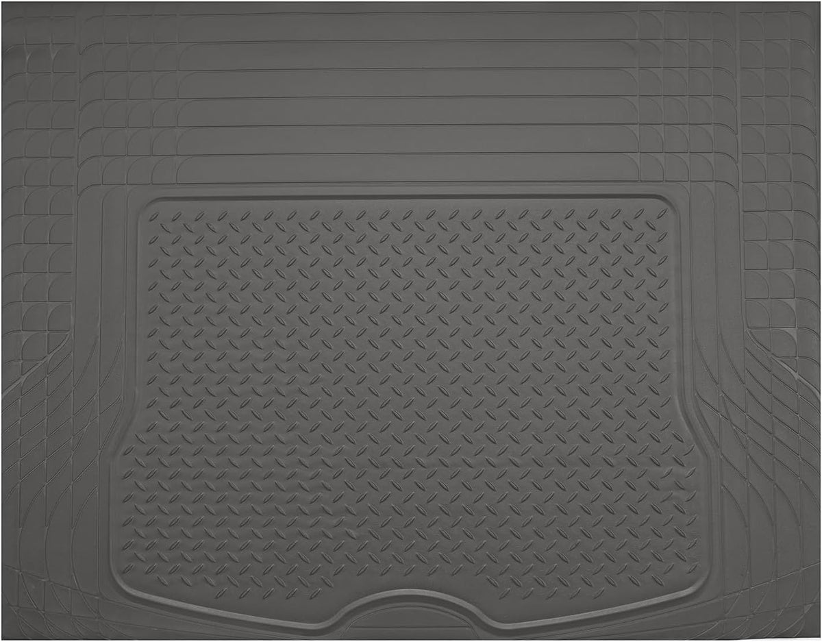 PIC AUTO Heavy Duty Cargo Liner, Trimmable All-Weather Rubber Trunk Mat for Cars, SUVs, Vans & Trucks, Anti-Slip Backing, Durable Protection, Large, Gray
