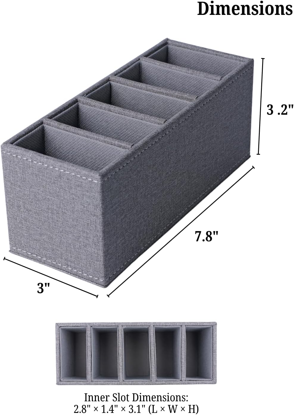 LAMOTI Remote Control Holder, 5-Slot Small Desk Organizer TV Remote Caddy