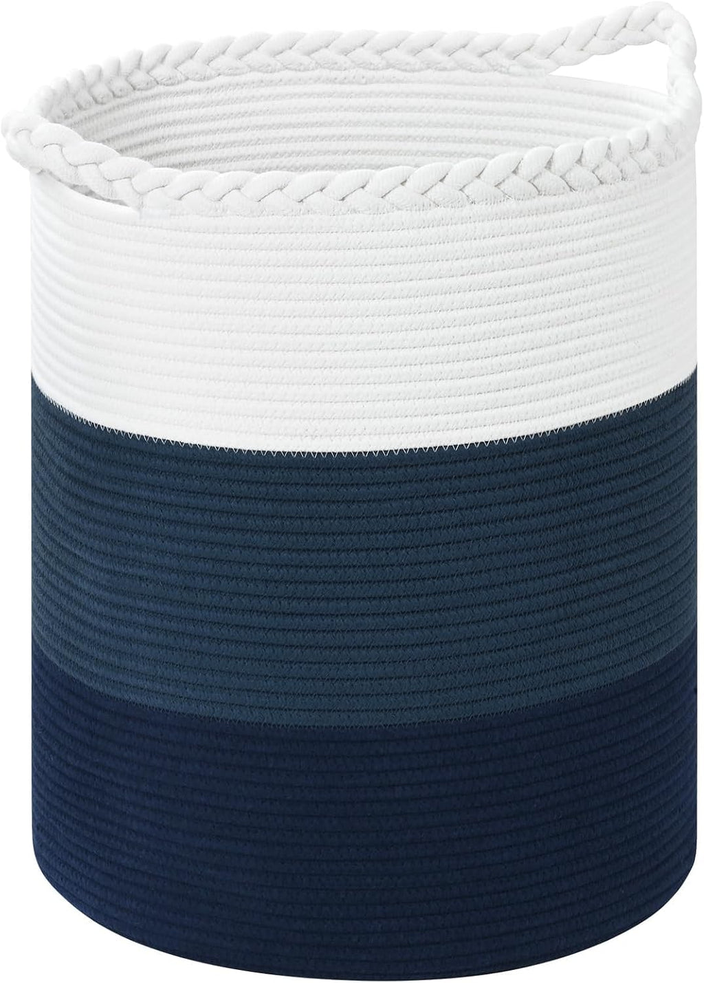 Cotton Rope Laundry Basket Hamper with Reinforced Handles
