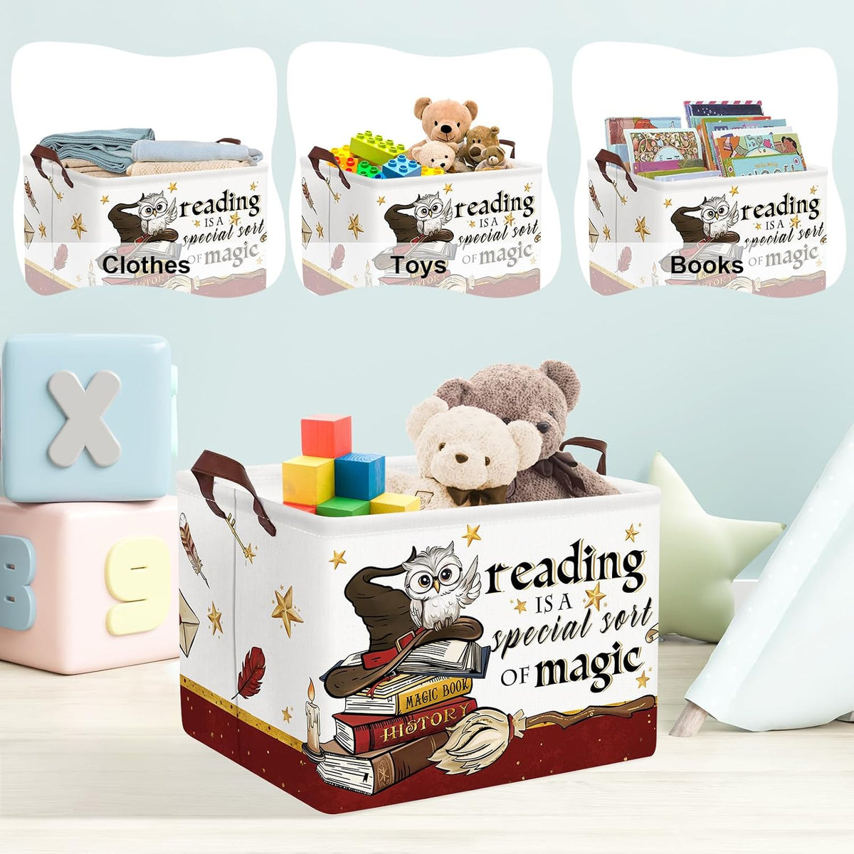 Clastyle Magic Nursery Decor Baby Gift Basket Kid Large Book Potter Basket
