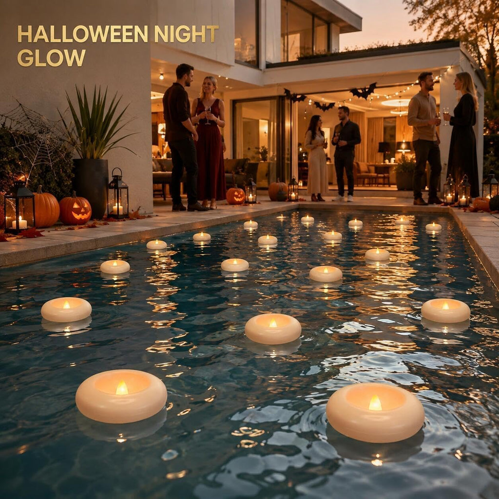 Aignis 48 Flameless LED Candles, 2.2-Inch Plastic Battery Operated Tealights, Glow Time Over 200 Hours, Cozy Romantic White Light, Suitable for Pool/Bathtub/Hot Bath/Wedding Centerpiece Decor
