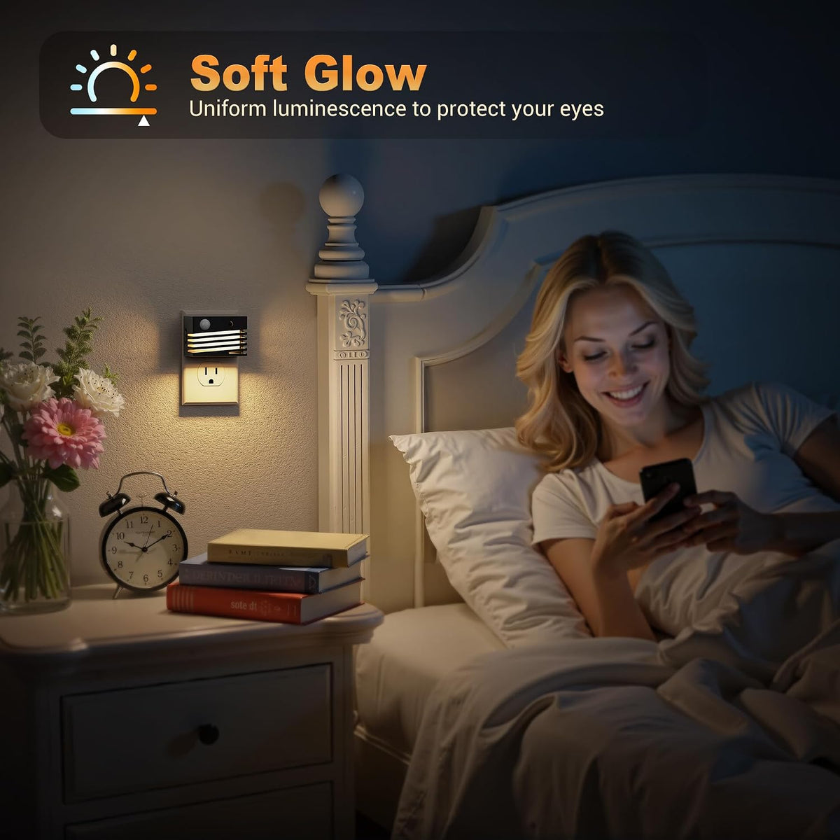 JandCase Motion Sensor Night Light, [2 Pack] Night Lights Plug into Wall