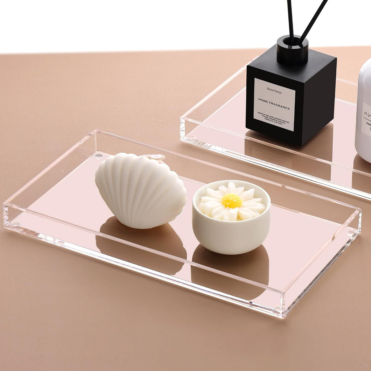 Acrylic Bathroom Vanity Tray, Rectangle Toilet Tank Perfume Tray