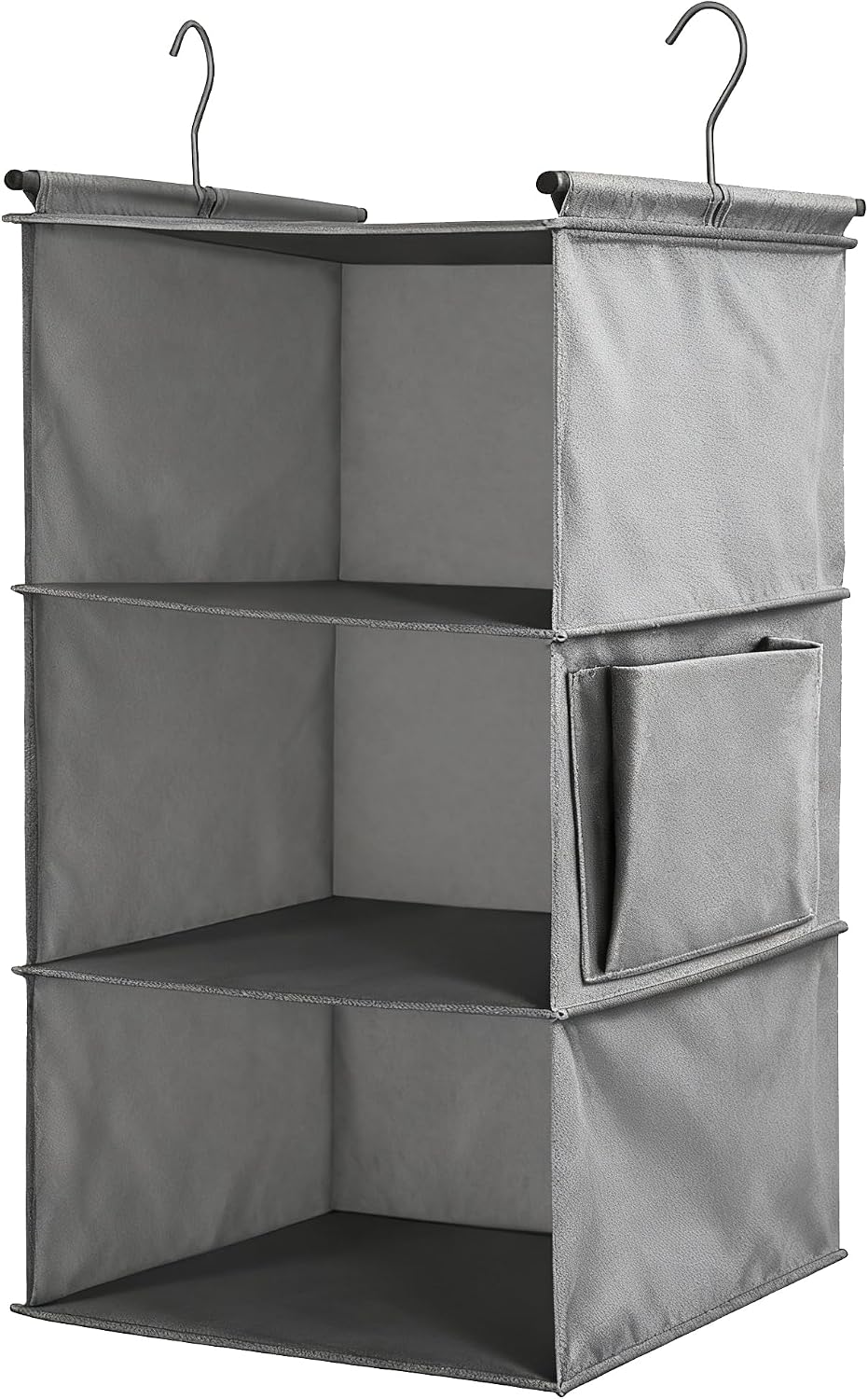 Hanging Closet Organizer, Foldable Shelves, Grey (3)