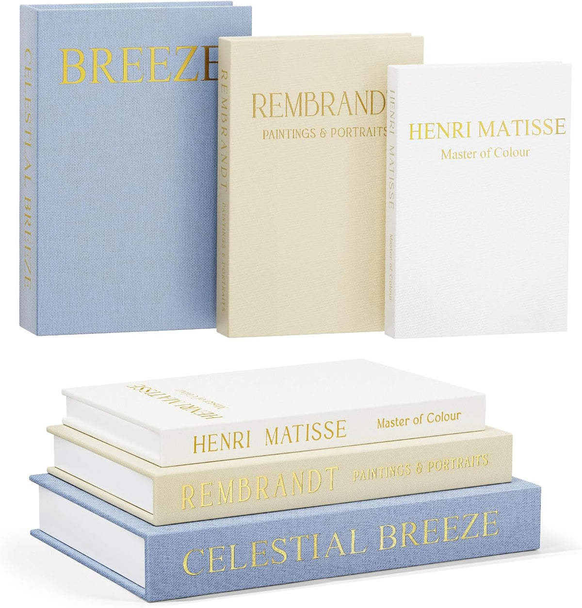 Set of 3 Decorative Faux Books for Home Decor