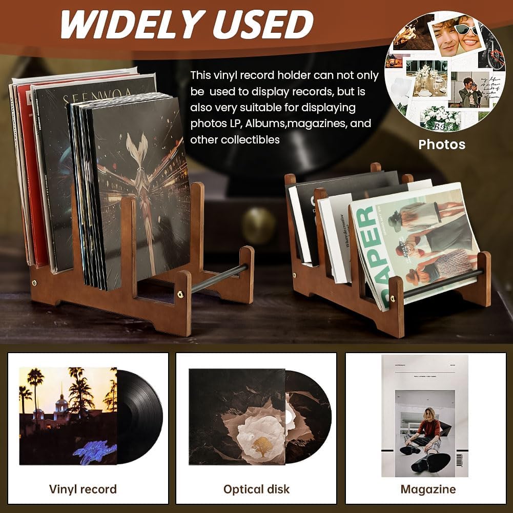 Records Holder, 3-Tier Vinyl Record Storage Display Rack forAlbums