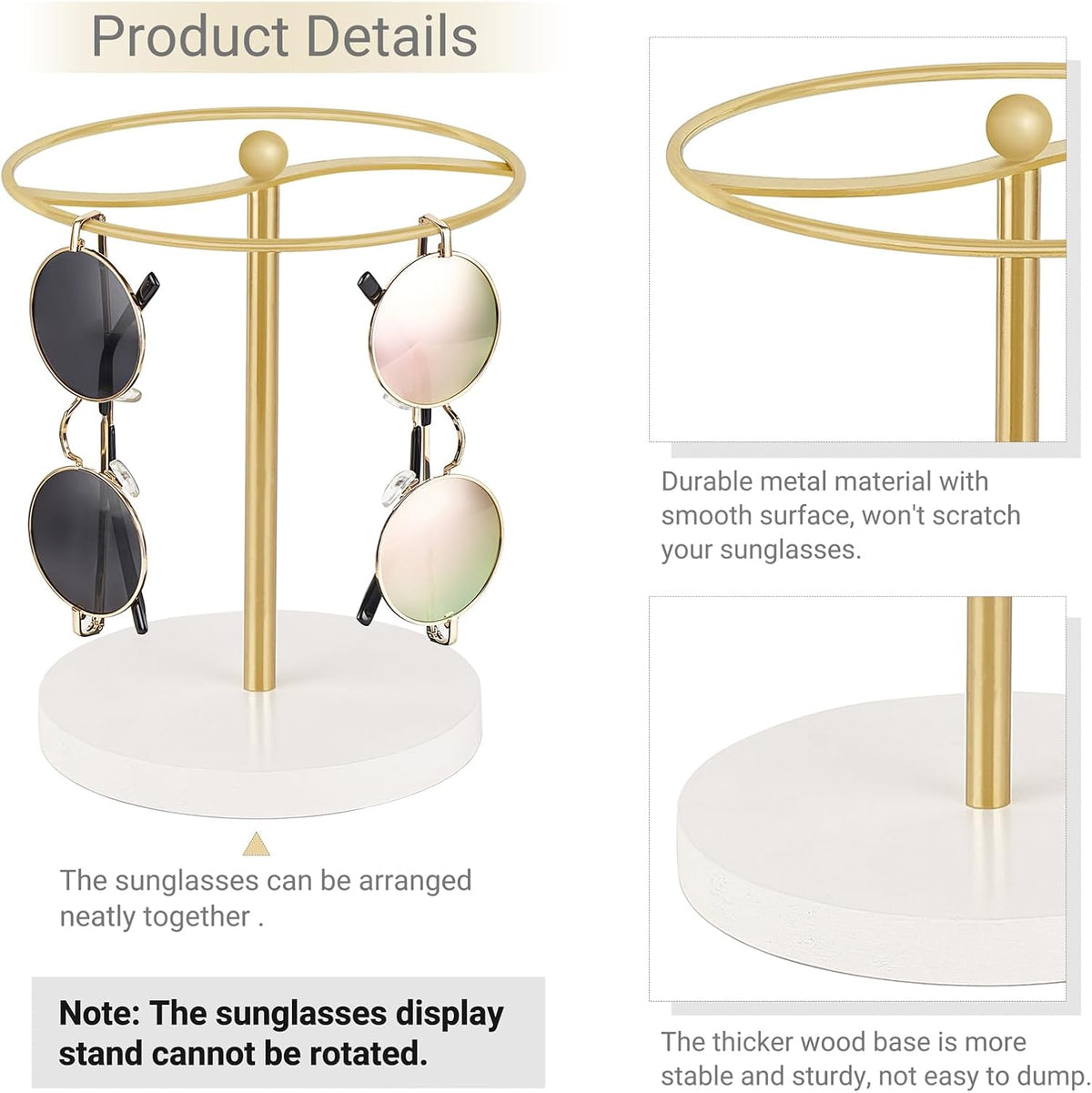 Mkono Sunglasses Organizer, Metal Glass Holder Storage Stand Display 2 Pack