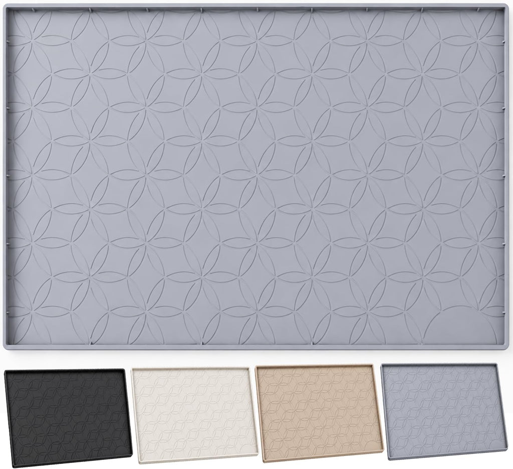 34"x22" Silicone Under Sink Mat Waterproof Cabinet Liner(Gray)