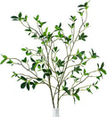 Krissing 2Pcs Artificial Greenery Stems, 44inch Fake Ficus Twig Branches
