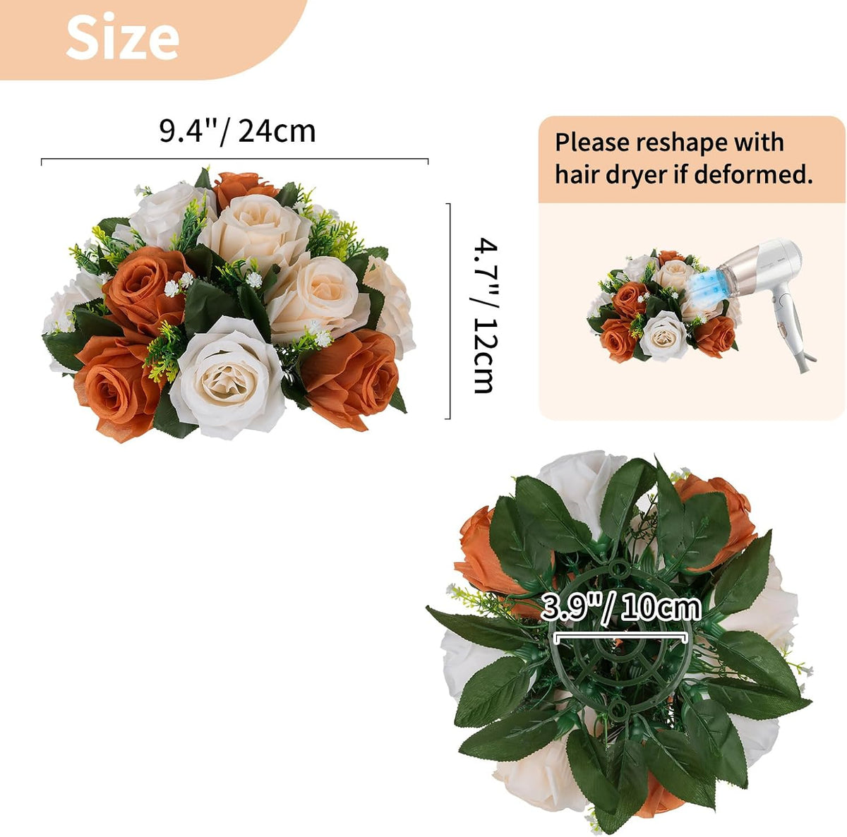 NUPTIO Terracotta Flower Ball Centerpieces: Floral Arrangements for Fall