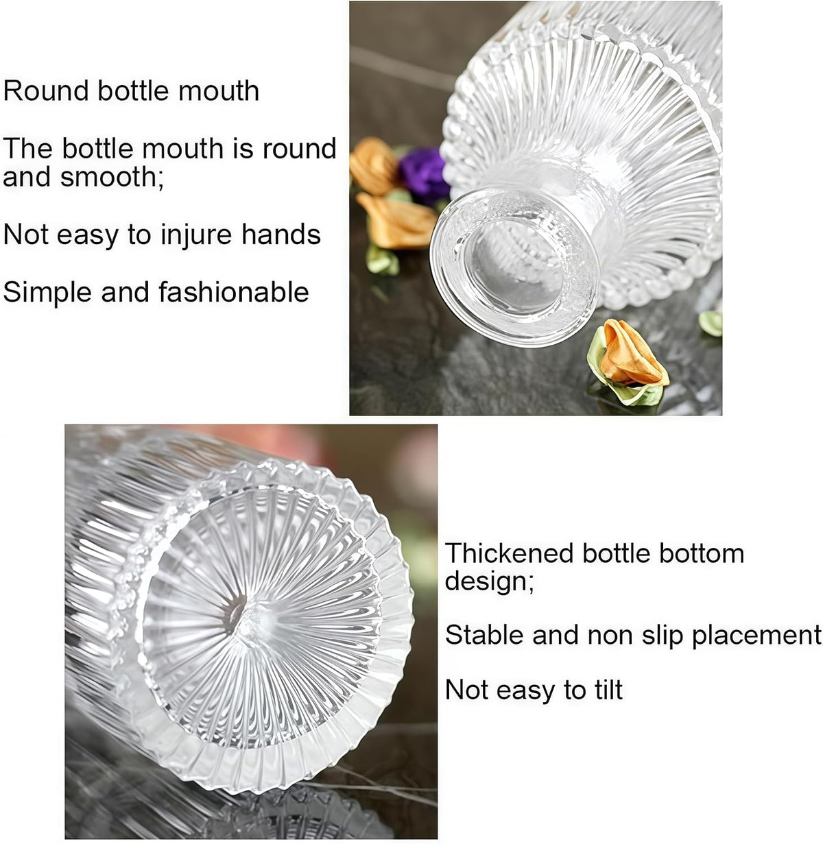 Glass Diffuser Bottles 6.6 High 250ml 8.5 Fl Oz Round Aroma Bottles Diffusers Vase Fragrance Accessories Use for DIY Replacement Reed Diffuser Sets Craft Projects Wedding Party