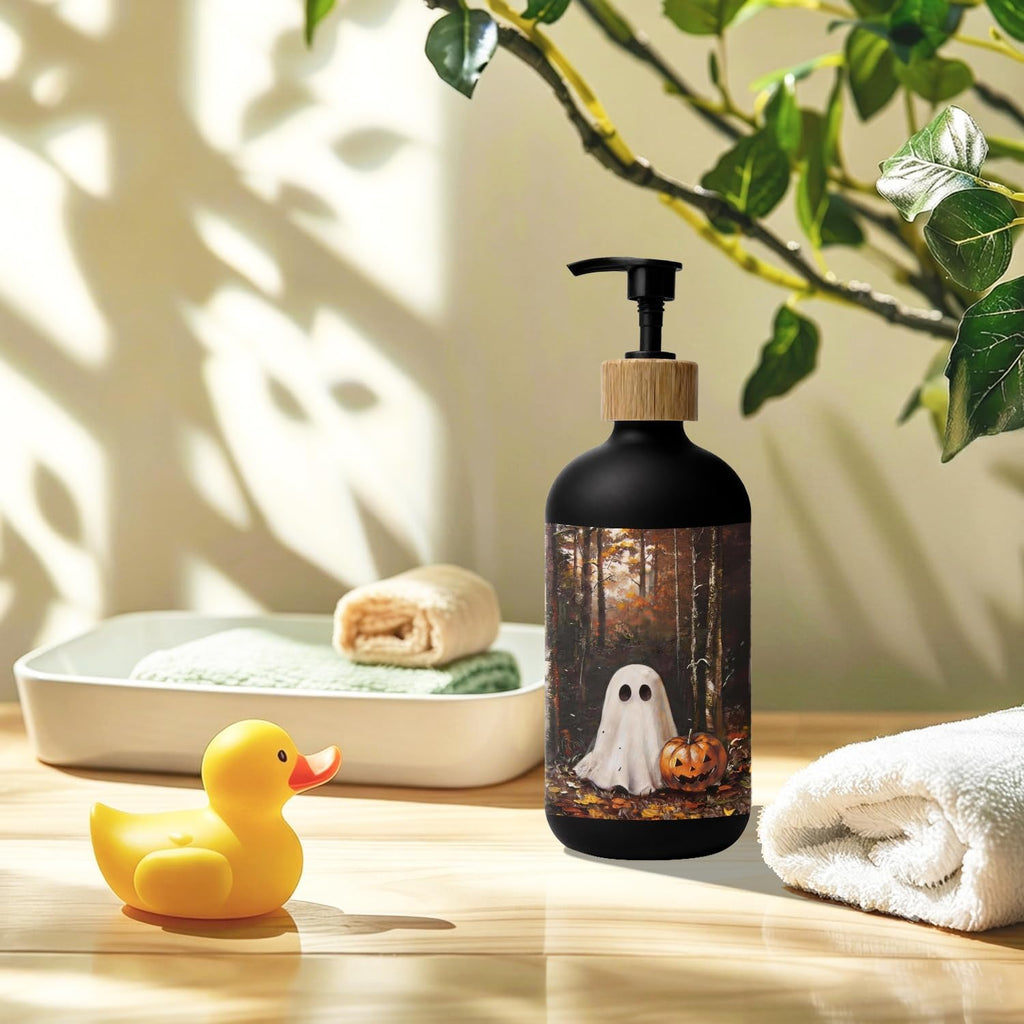 Forest Ghost Halloween Glass Soap Dispenser with Pump
