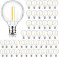 GvvooHome 50 Pack G40 LED Outdoor String Light Replacement Bulb, Warm White