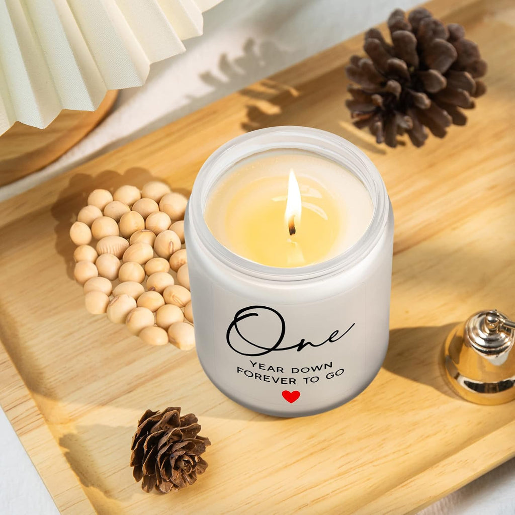 1 Year, 1th, One Year, First Anniversary Candles Gifts for Him Her Couple