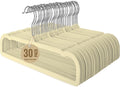Jiang&Rong 30-Pack Velvet Pants Hangers (Beige)