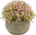 Ogrmar Mini Plastic Faux Plants in Pot/Small Topiary Shrubs Pink