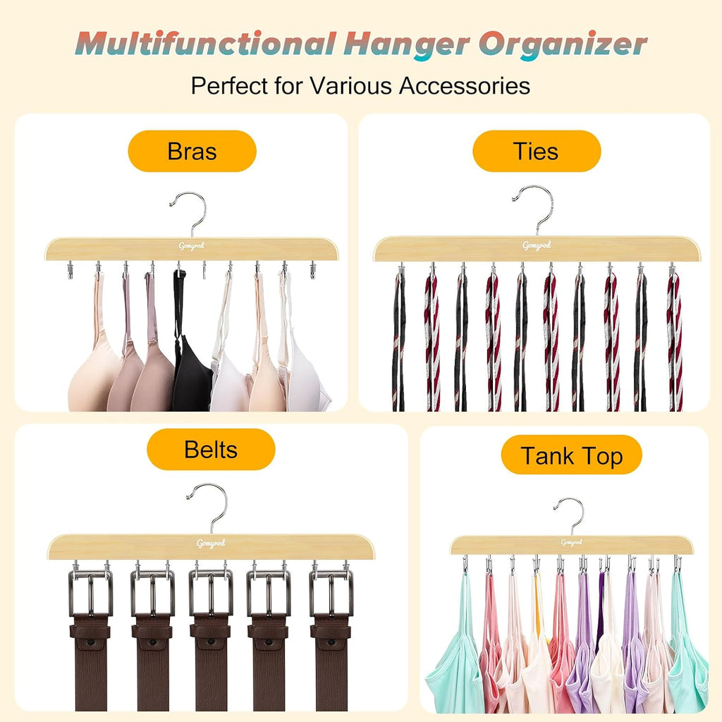 Gomyrod Tank Top Hanger, 2 Pack w/40 Hooks Bra Hanger for Closet Organizer