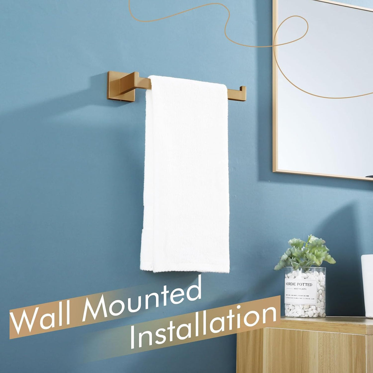 KOKOSIRI Towel Bar for Bathroom Wall Mount 9'' Hand Towel Holder T-304 Stainless Steel Bath Kitchen Accessories, Champagne Bronze B3003CPG