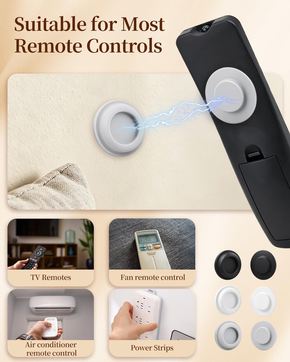 6 Pack Magnetic Remote Control Holder Wall Mount, RV Accessories