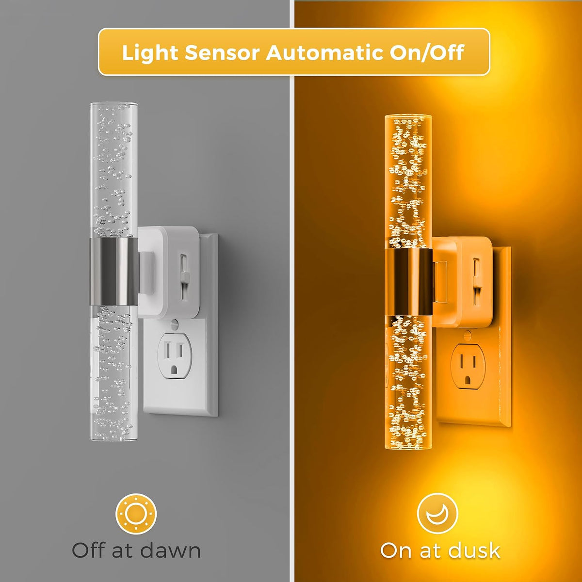 L LOHAS LED Amber Night Light, Night Lights Plug into Wall, Sleep Light