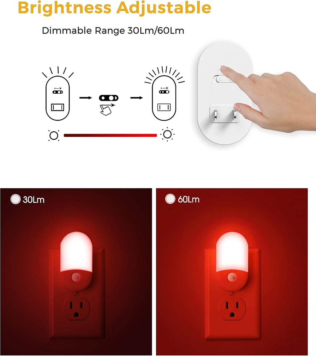 L LOHAS LED Red Night Light, Motion Sensor Night Light, Sleep Aid Red,2Pack
