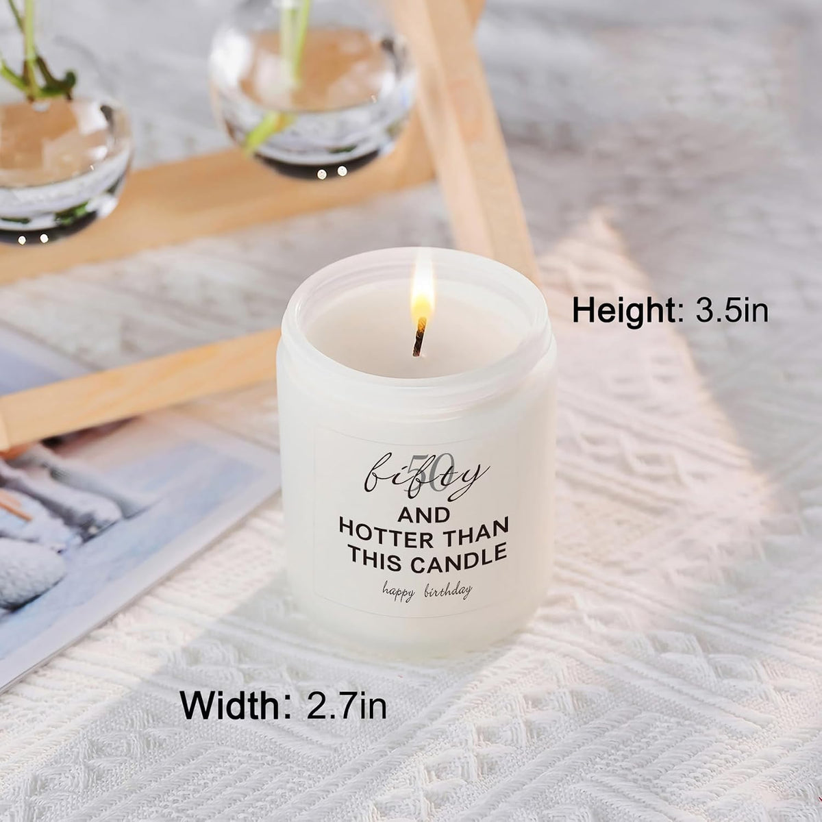 50th Birthday Gifts for Women, Men - Funny 50 Year Old Happy Birthday Candle Gift