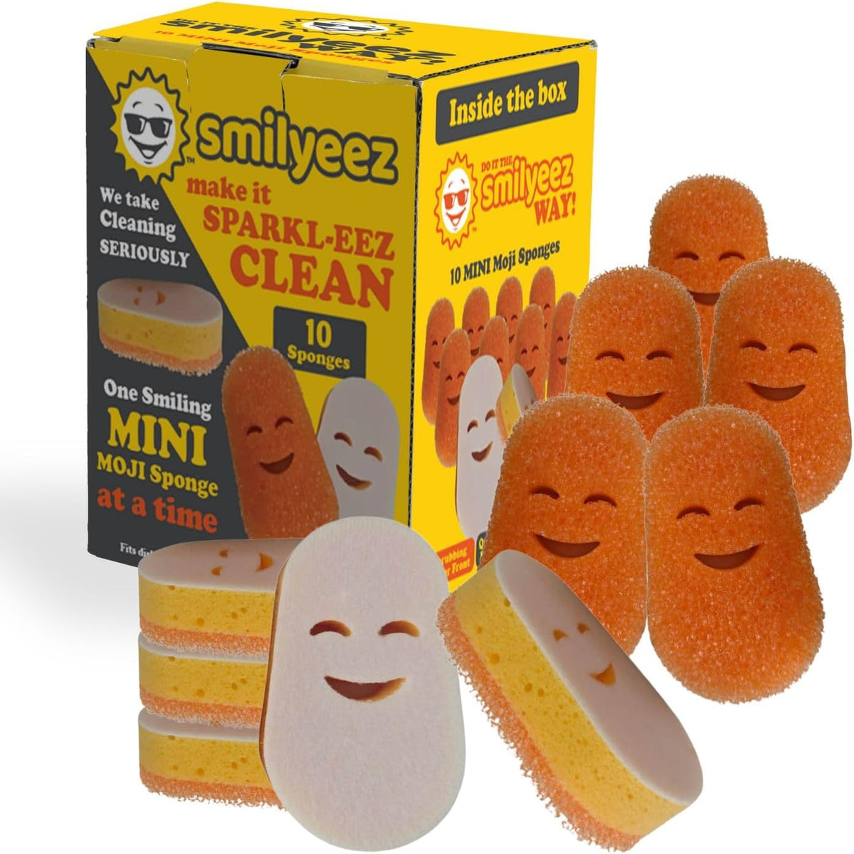 Smilyeez Scrub Moji Scrubbing Sponge Refill for the Dish Daddy (Reg. TM) Dishwand - (10 Pack)