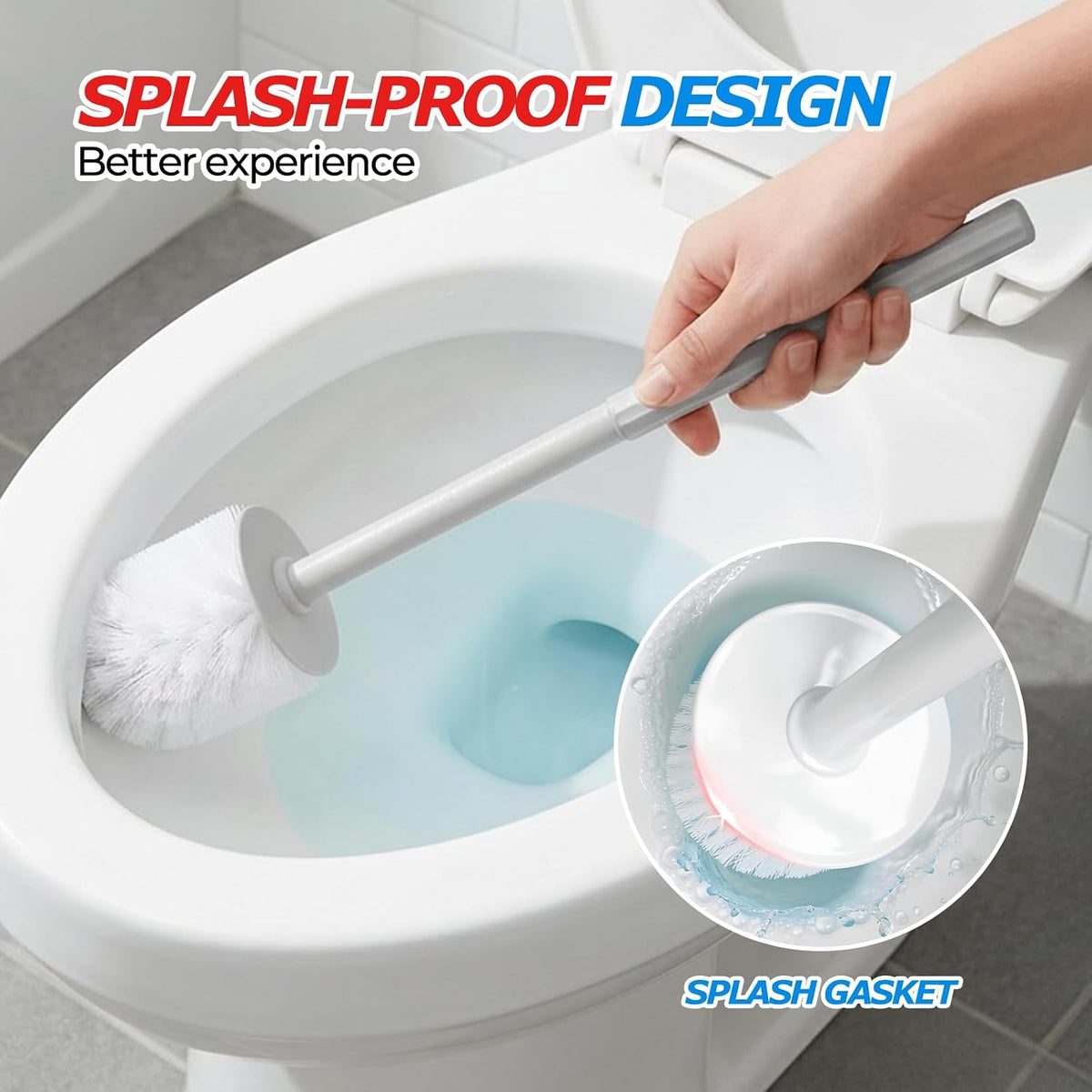 FORASTO 2Pack Toilet Bowl Brush and Holder Set - Restroom Cleaning Supplies
