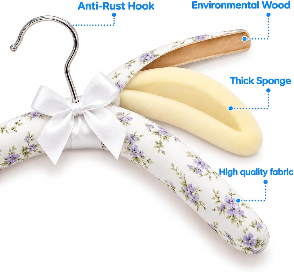 No Bump Padded Clothes Hangers for Women Clothing, Sweater, Coat, 10 Pack