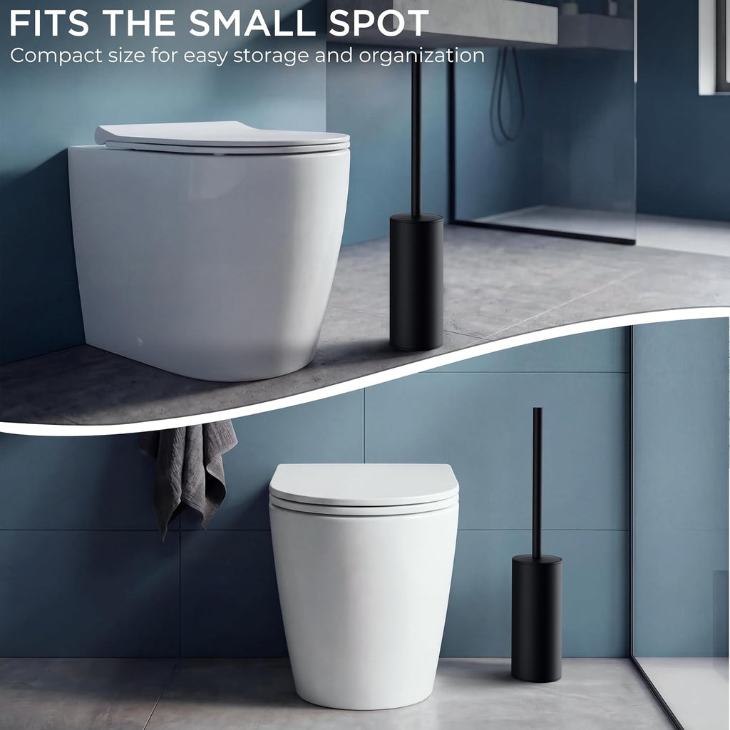 FORIOUS SUS304 Toilet Brush, Toilet Bowl Cleaner Brush and Holder Set
