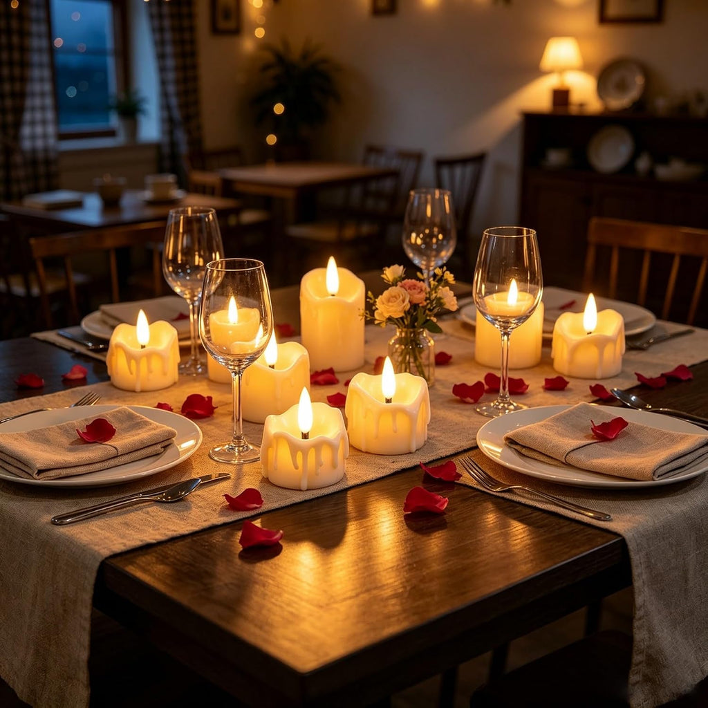 12 Pack LED Timer Tea Light Battery Operated, Flameless Flickering LED Votive Tealight Timer Candles, Outdoor Electric Flicker Fake Candle Bulk for Christmas Halloween Pumpkin Light Decorations